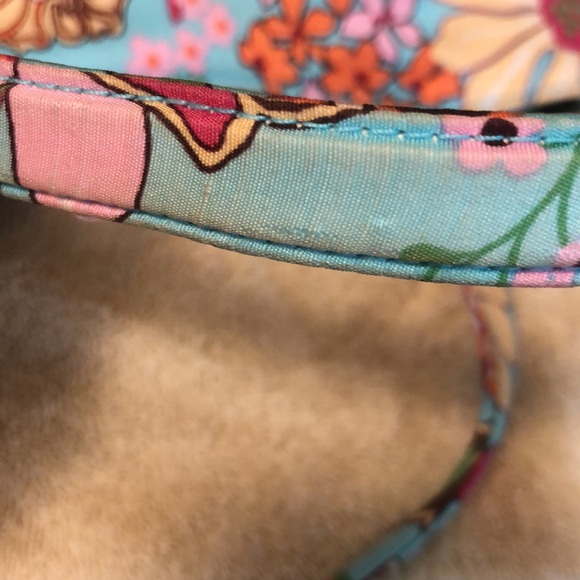 Vera Bradley Floral Shoulder Bag With Ruffle Multi Color 24x7.5x5”- 9”drop - Picture 8 of 11